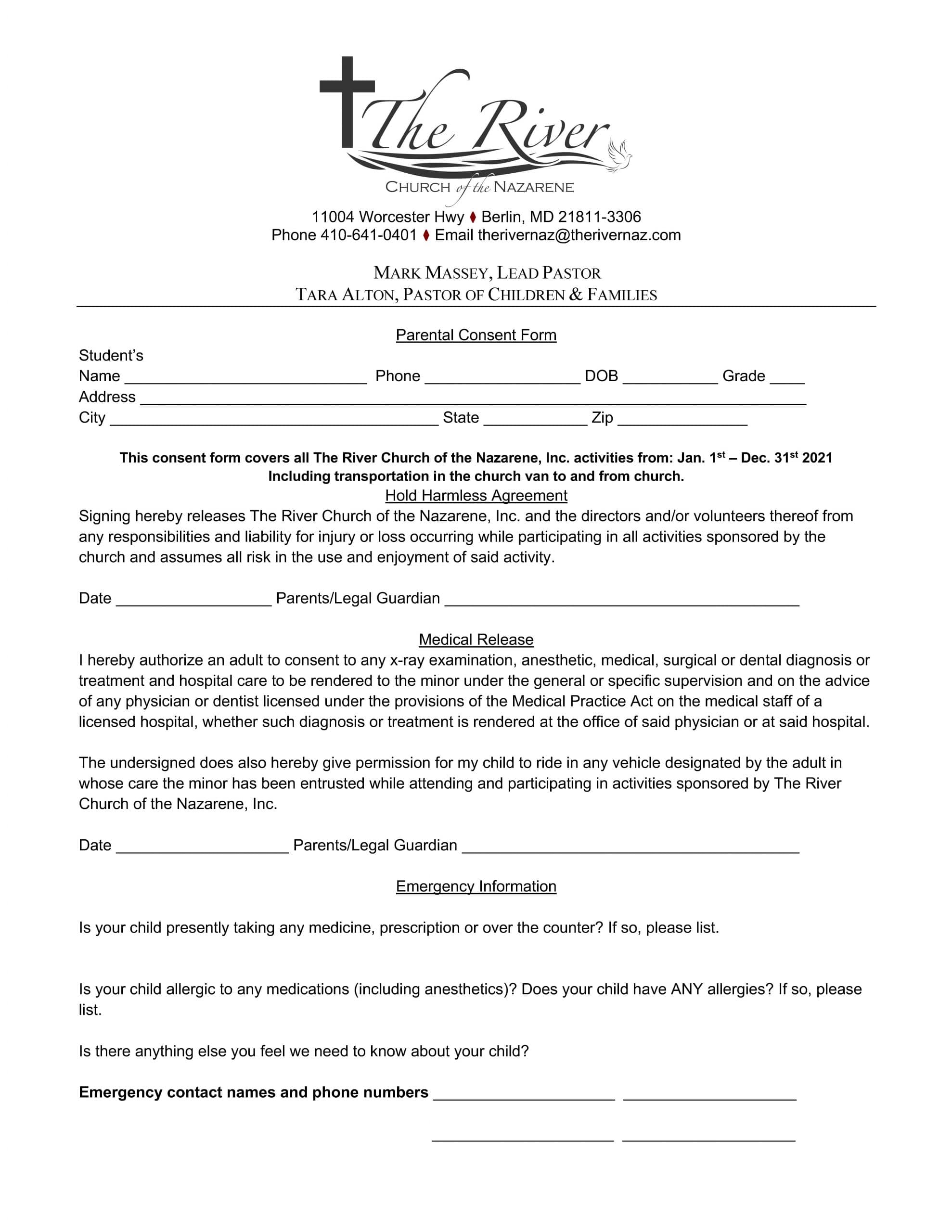 Permission Slips - The River Church of the Nazarene